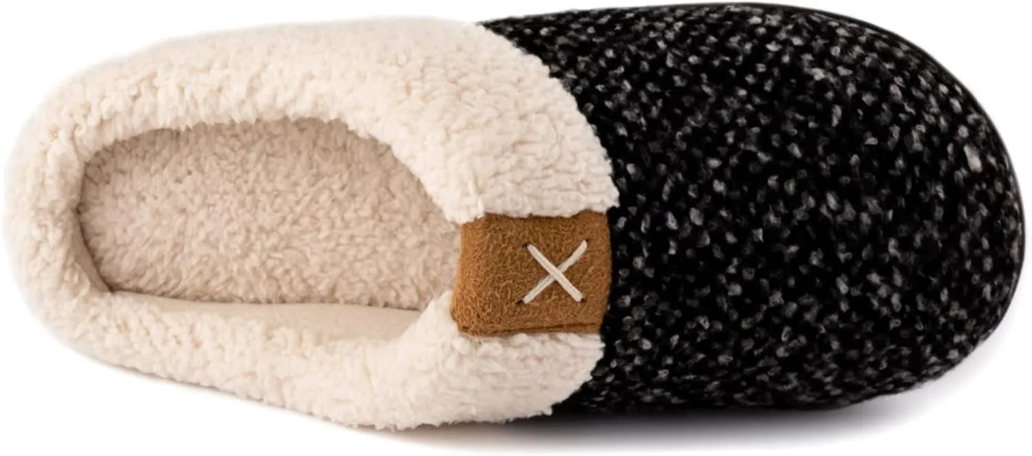 ULTRAIDEAS Women's Indoor Bedroom Slipper with Memory Foam, Gift for Women, Wool-Like House Shoe with Anti-Skid Rubber Sole for Ladies
