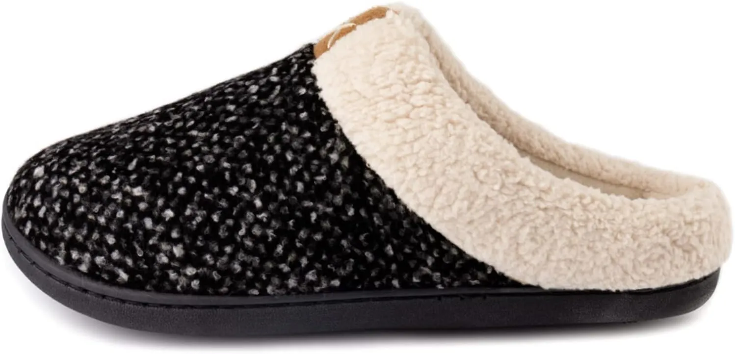 ULTRAIDEAS Women's Indoor Bedroom Slipper with Memory Foam, Gift for Women, Wool-Like House Shoe with Anti-Skid Rubber Sole for Ladies