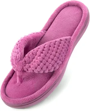 ULTRAIDEAS Women's Popcorn Flip Flop House Slipper with Memory Foam