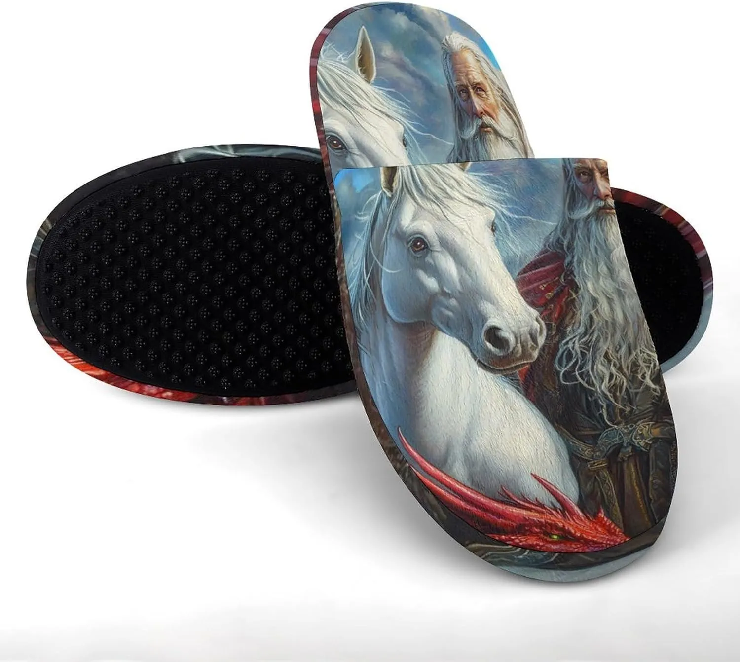 Un-icorn Storm Chaser Wizard Red Dragon Women's Slippers Cute Warm House Shoes Home Slippers Spa Slippers Cotton Slippers
