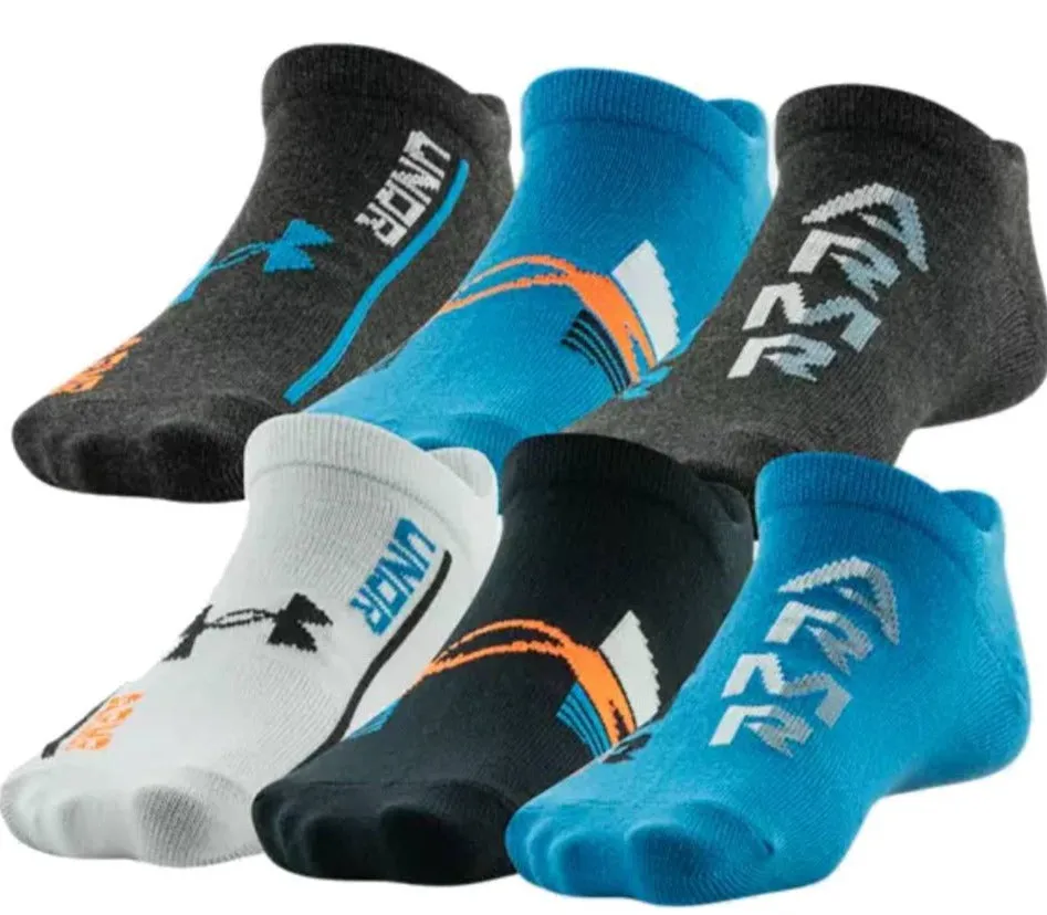 Under Armour Boys' Essential Lite No Show Socks - 6 Pack