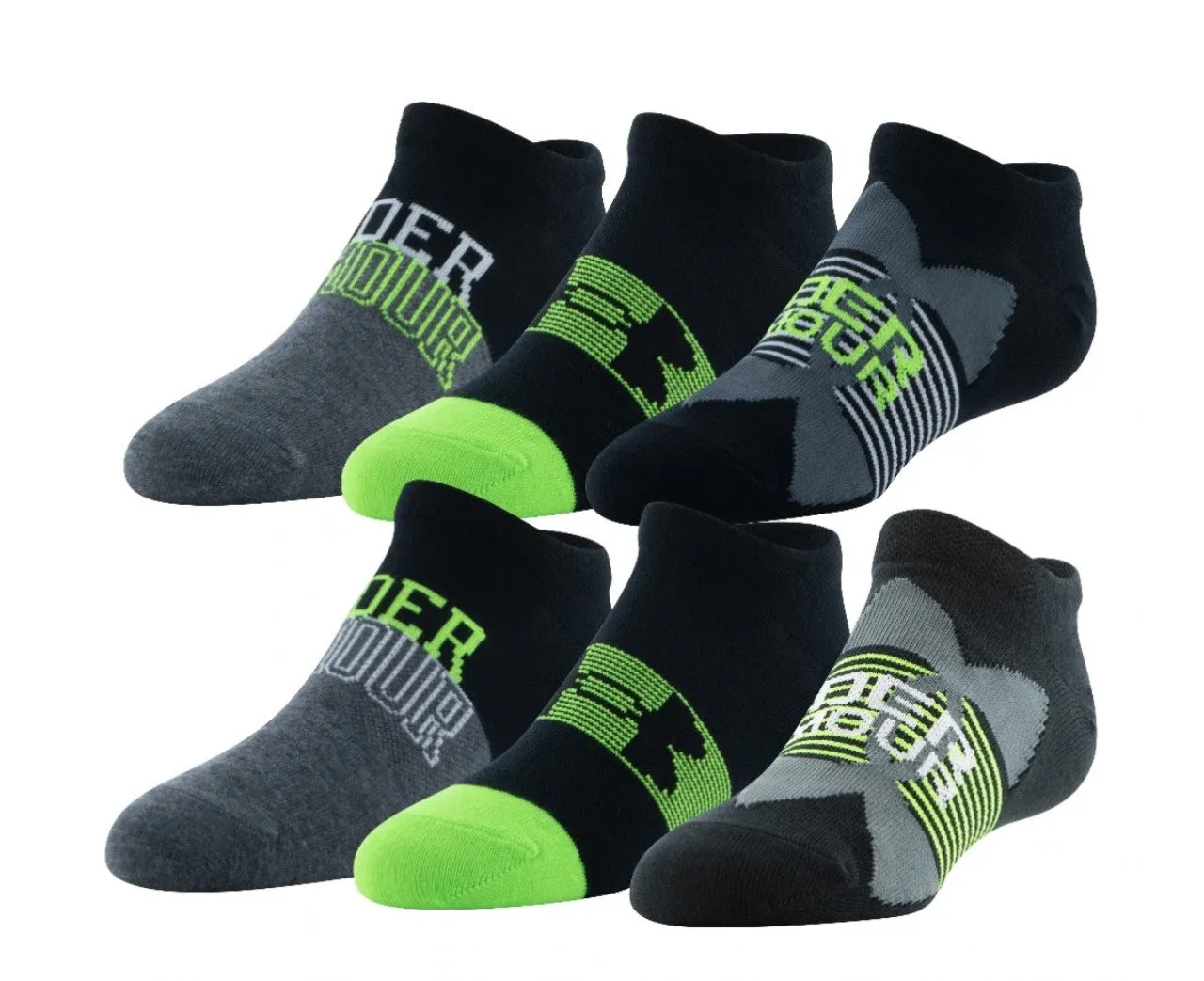 Under Armour Boys' Essential Lite No Show Socks - 6 Pack