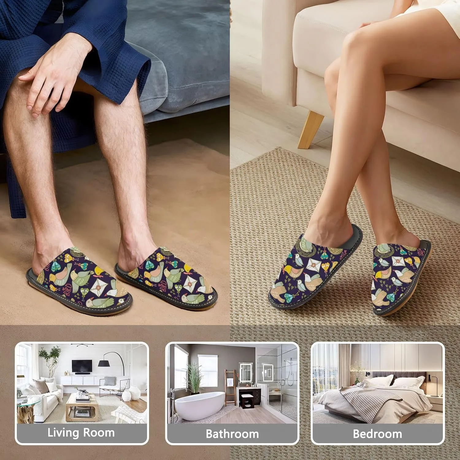 Unisex Slippers for Home Womens Bedroom Shoes Indoor Outdoor Slippers