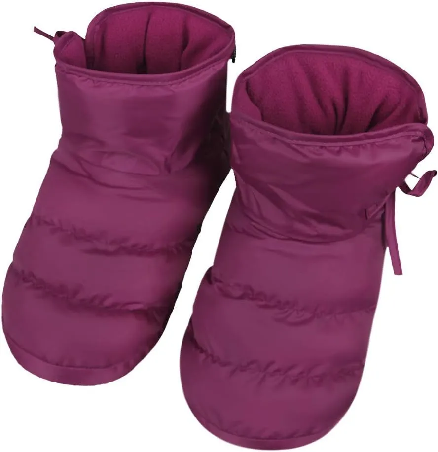 Unisex Winter Quilted Down Slipper Indoor Warm Cozy Slipper Boots Snow Booties Cotton Shoes for Women Men