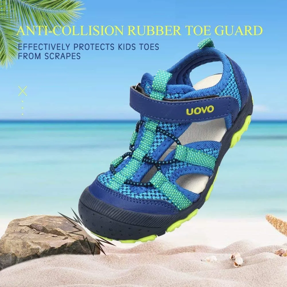 UOVO Boys Sandals Kids Sandals Hiking Athletic Closed-Toe Beach Summer Sandals for Boys Quick-Drying Slip Resistant