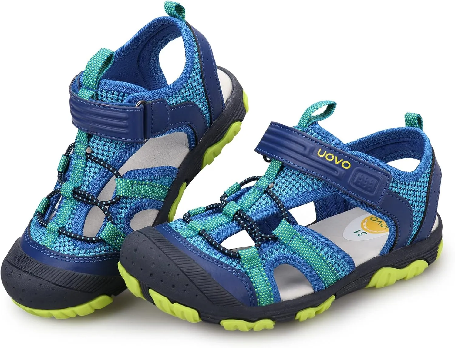 UOVO Boys Sandals Kids Sandals Hiking Athletic Closed-Toe Beach Summer Sandals for Boys Quick-Drying Slip Resistant