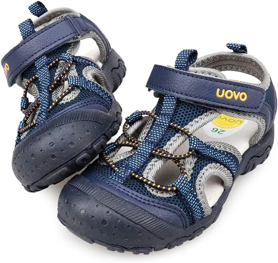 UOVO Boys Sandals Kids Sandals Hiking Athletic Closed-Toe Beach Summer Sandals for Boys Quick-Drying