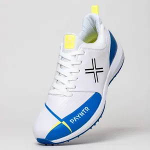 V Pimple - White & Blue Cricket Shoes - US 11/UK 10