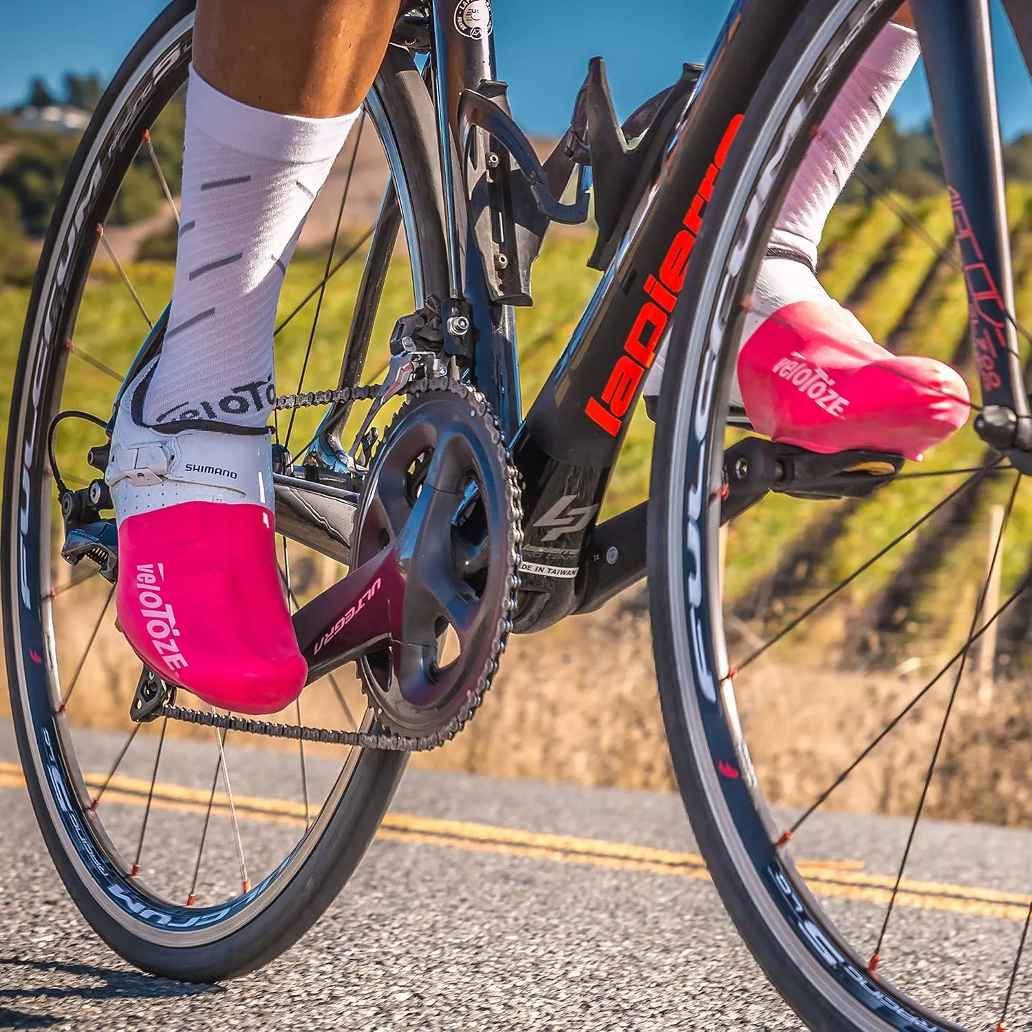 veloToze Toe Cover for Road Cycling Shoes - Keep feet Warmer in Cool, Spring and Fall Weather; Wear on Cleated Road Cycling Shoes - for Men and Women
