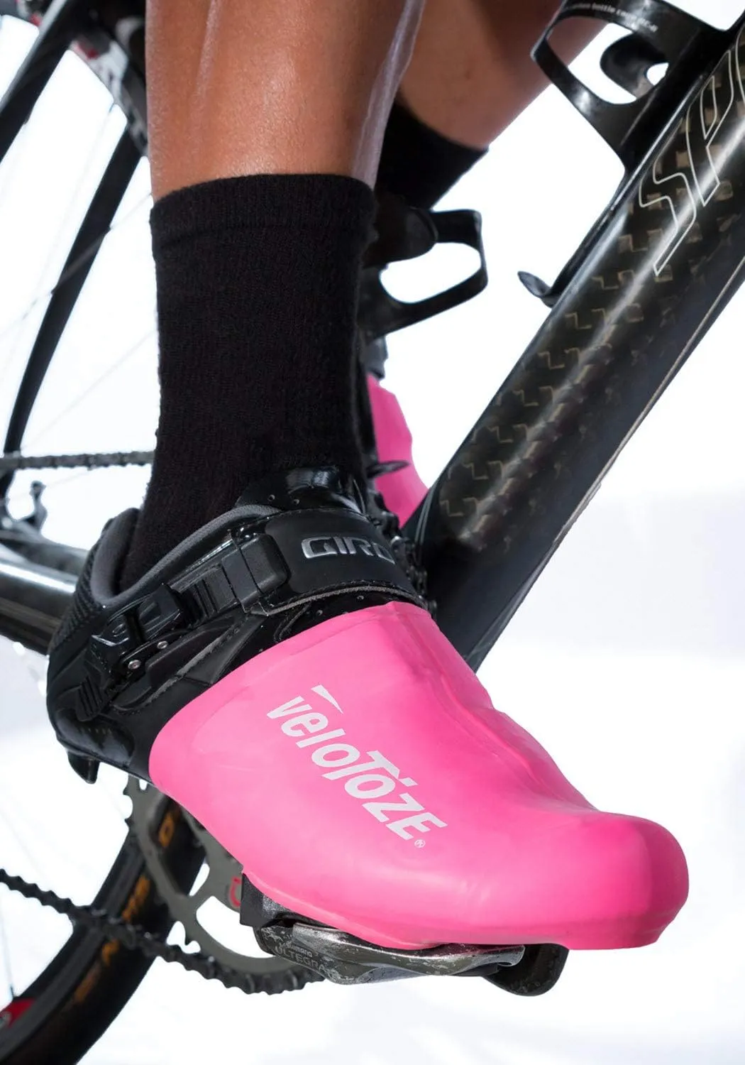 veloToze Toe Cover for Road Cycling Shoes - Keep feet Warmer in Cool, Spring and Fall Weather; Wear on Cleated Road Cycling Shoes - for Men and Women