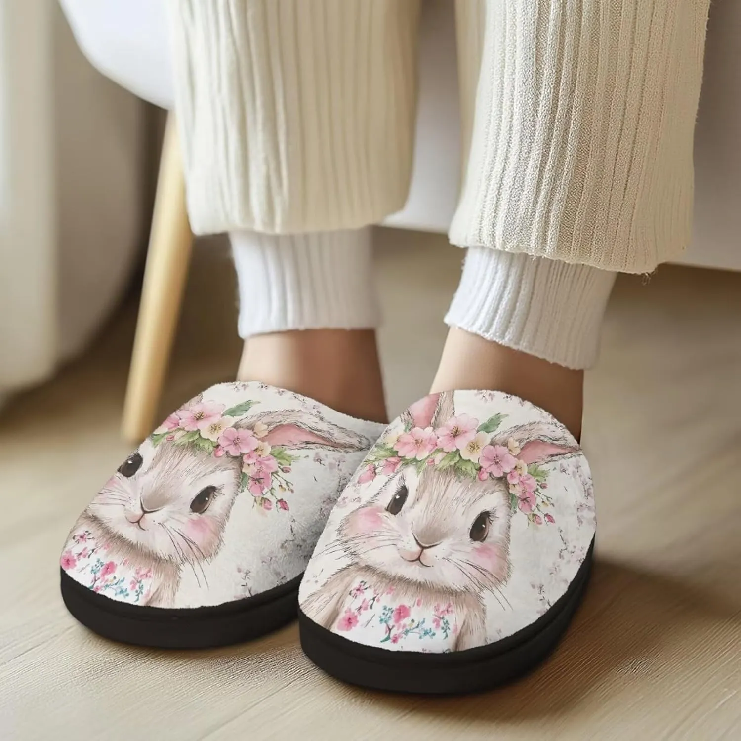 Veniyate House Slippers for Women Size 5.5-12 Anti-slip Winter Warm Sandals