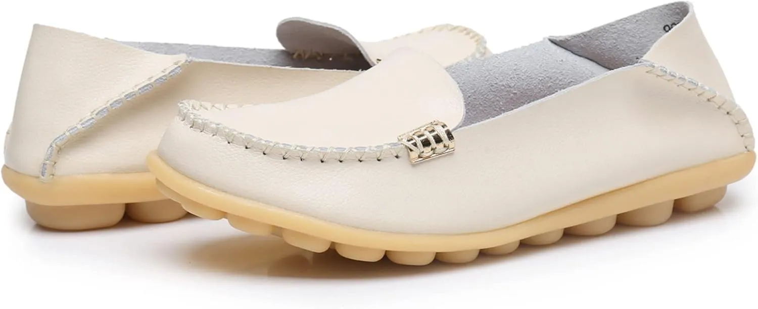 VenusCelia Women's Natural 2 Comfort Walking Flat Loafer