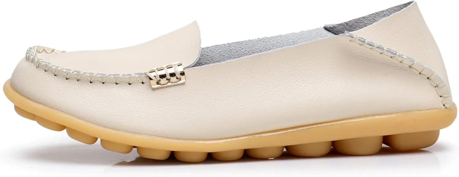 VenusCelia Women's Natural 2 Comfort Walking Flat Loafer
