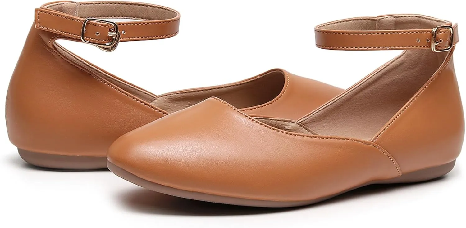 VenusCelia Women's Serenity Strap Flats Shoe