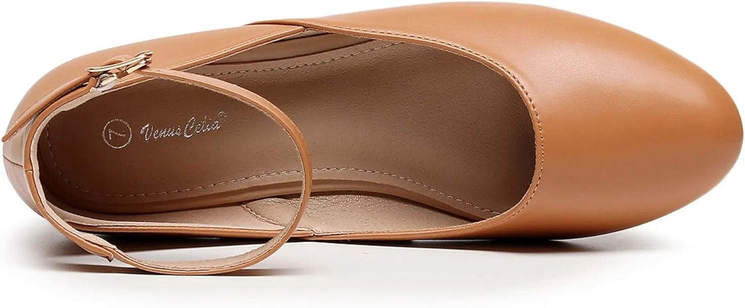 VenusCelia Women's Serenity Strap Flats Shoe