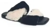 VHNY | Criss Cross Faux Fur Slippers | Multi | Size 6