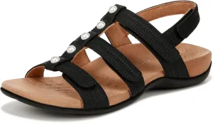 Vionic Women's Women's Rest Amber Backstrap Sandal - Ladies Adjustable Walking Sandals with Concealed Orthotic Arch Support