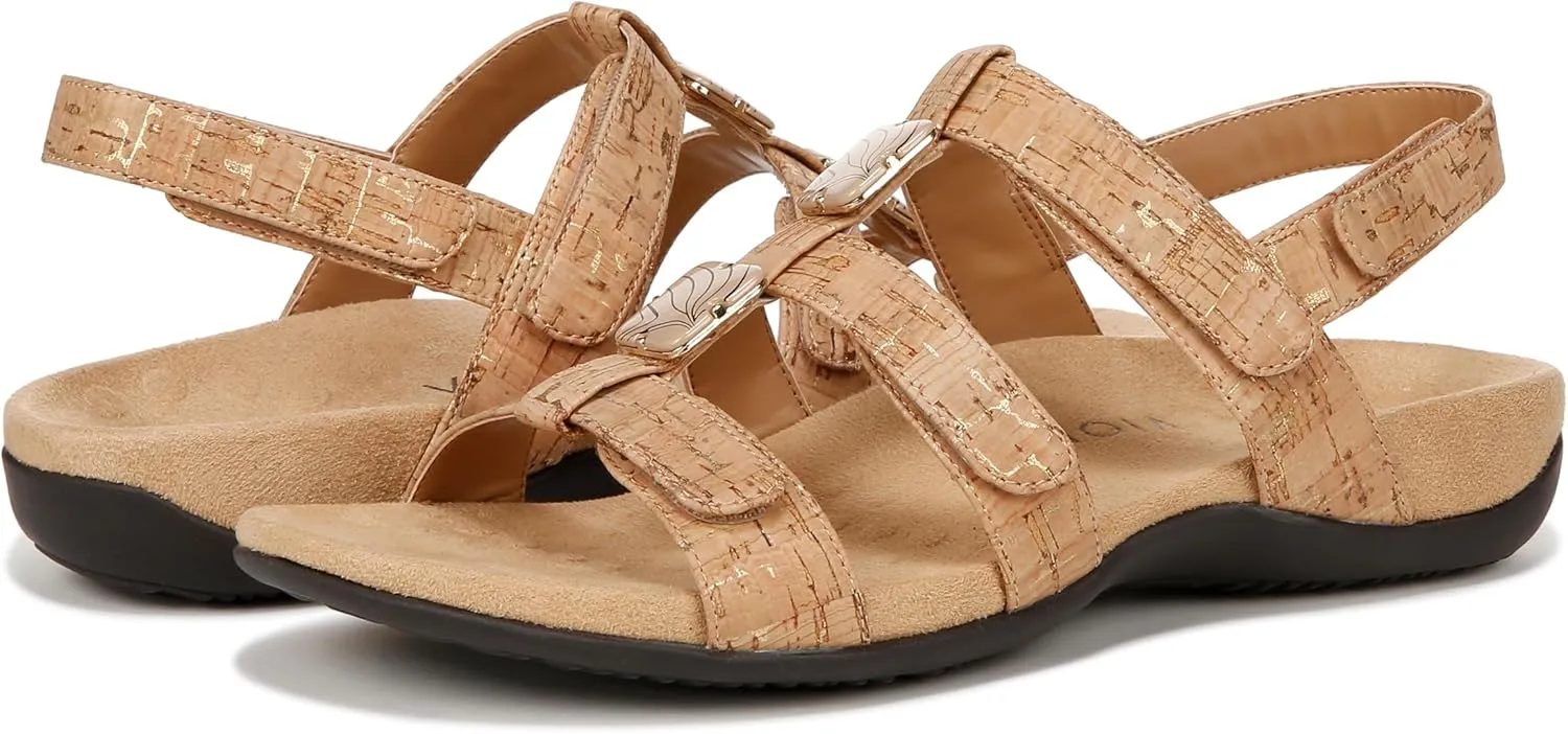 Vionic Women's Women's Rest Amber Backstrap Sandal - Ladies Adjustable Walking Sandals with Concealed Orthotic Arch Support