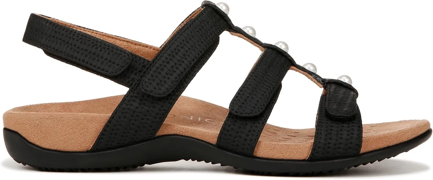 Vionic Women's Women's Rest Amber Backstrap Sandal - Ladies Adjustable Walking Sandals with Concealed Orthotic Arch Support