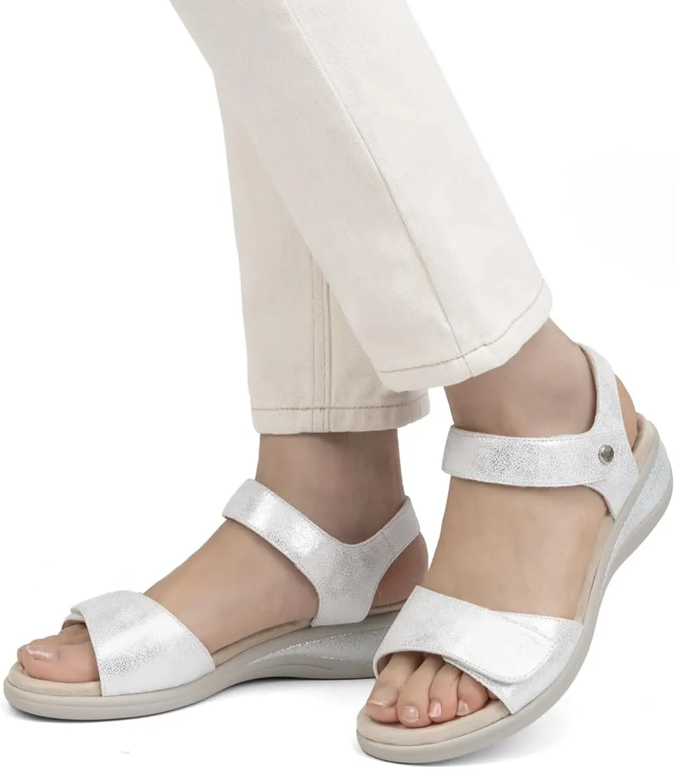 VJH confort Women's Wedge Sandals Low Heel Comfortable Hook-and-Loop Strap Open Toe Platform Summer Shoe