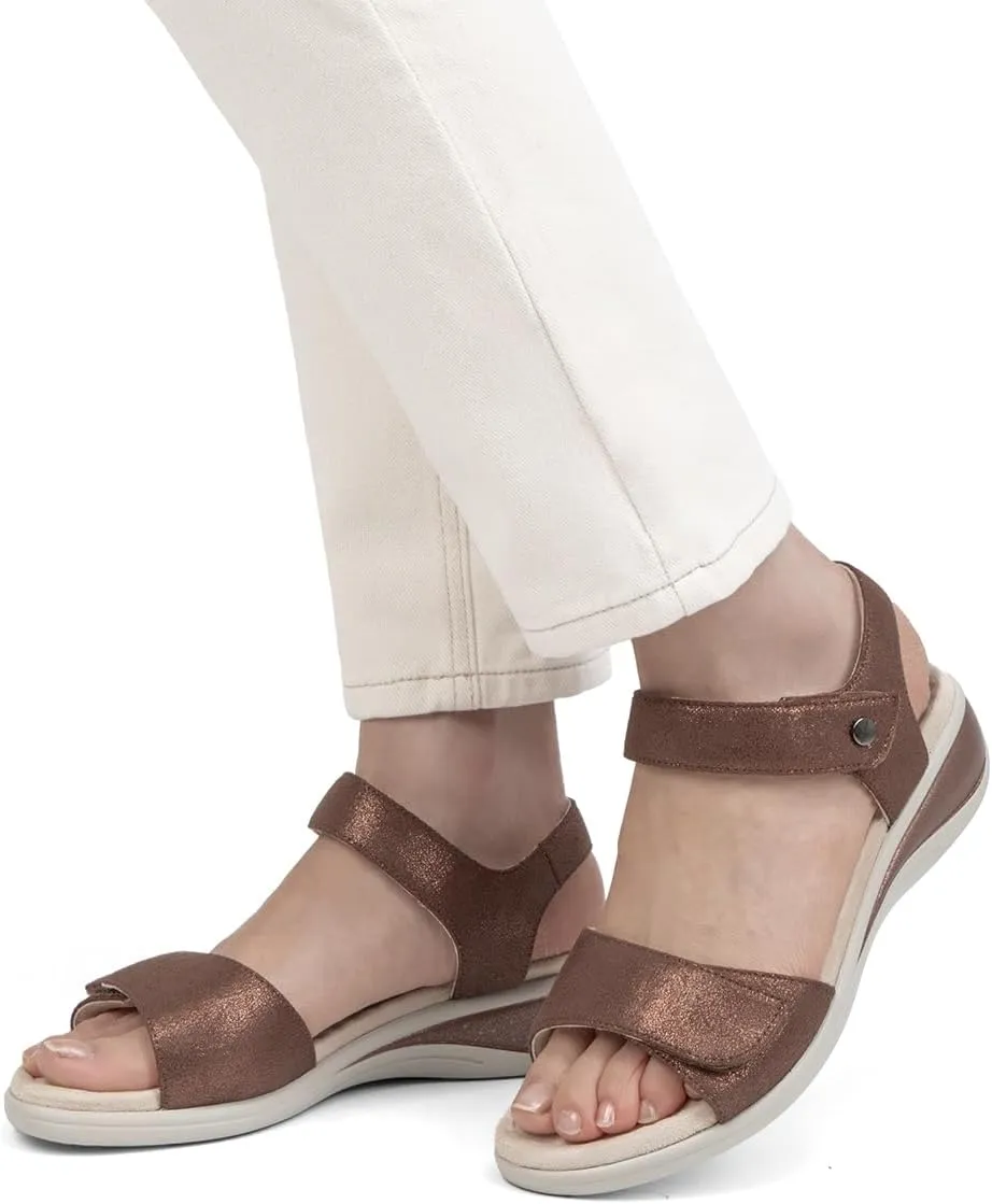 VJH confort Women's Wedge Sandals Low Heel Comfortable Hook-and-Loop Strap Open Toe Platform Summer Shoe