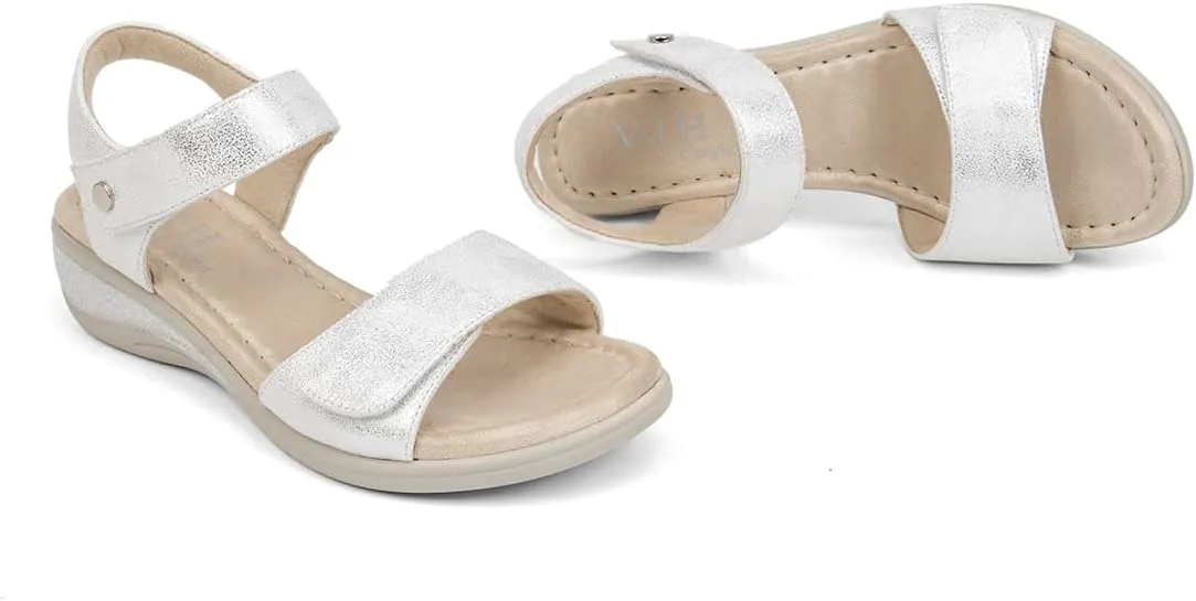 VJH confort Women's Wedge Sandals Low Heel Comfortable Hook-and-Loop Strap Open Toe Platform Summer Shoe