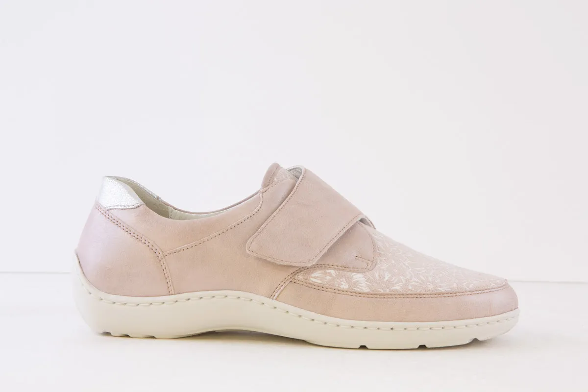 WALDLAUFER - 496H31 324 HENNI-FLAT VELCRO SHOE H WIDTH - LIGHT PINK