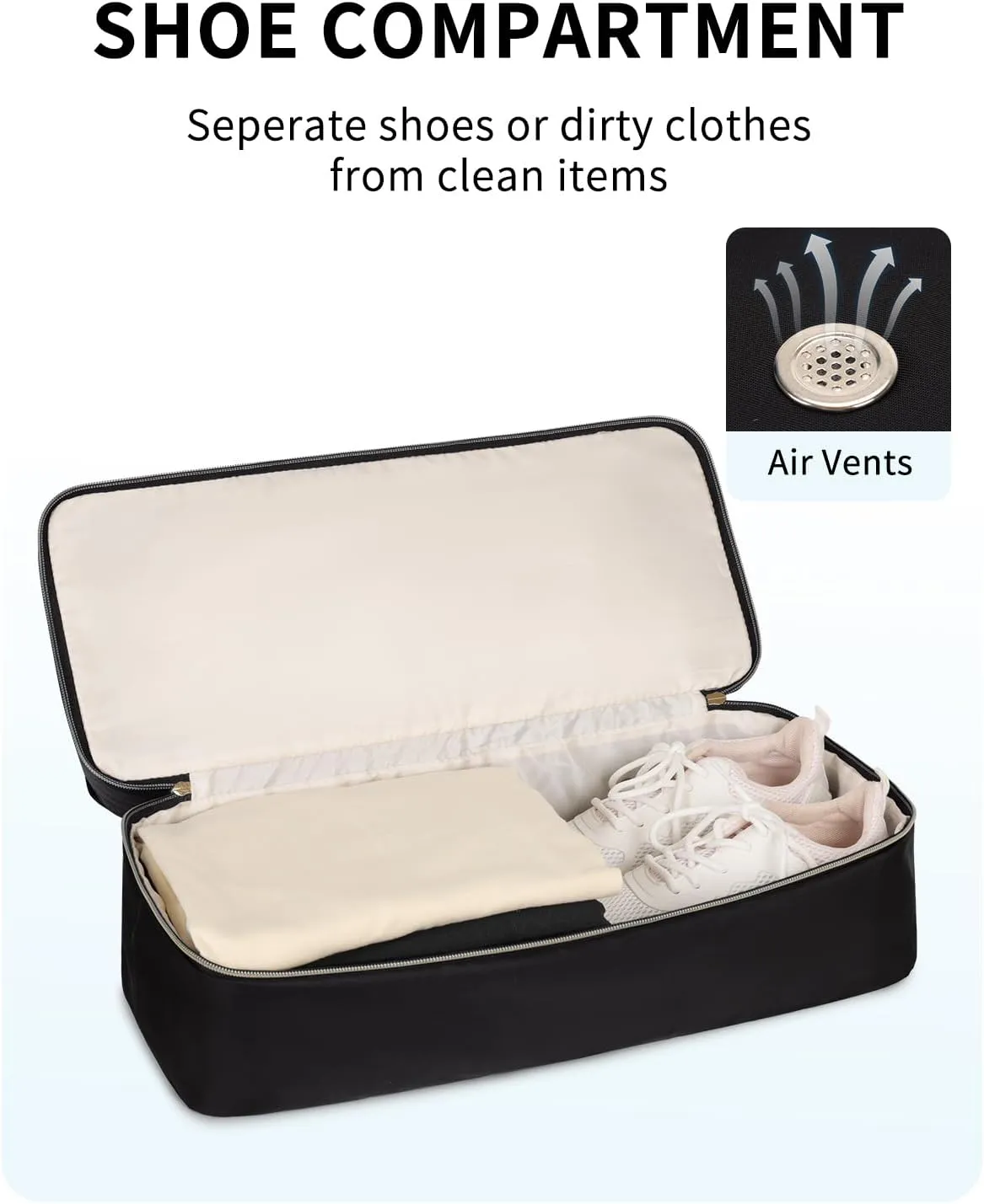 WANDF For Spirit Airlines Personal Item Bag 18x14x8 Underseat with Wet Pocket & Shoe Compartment & Tsa Approved Toiletry Bag