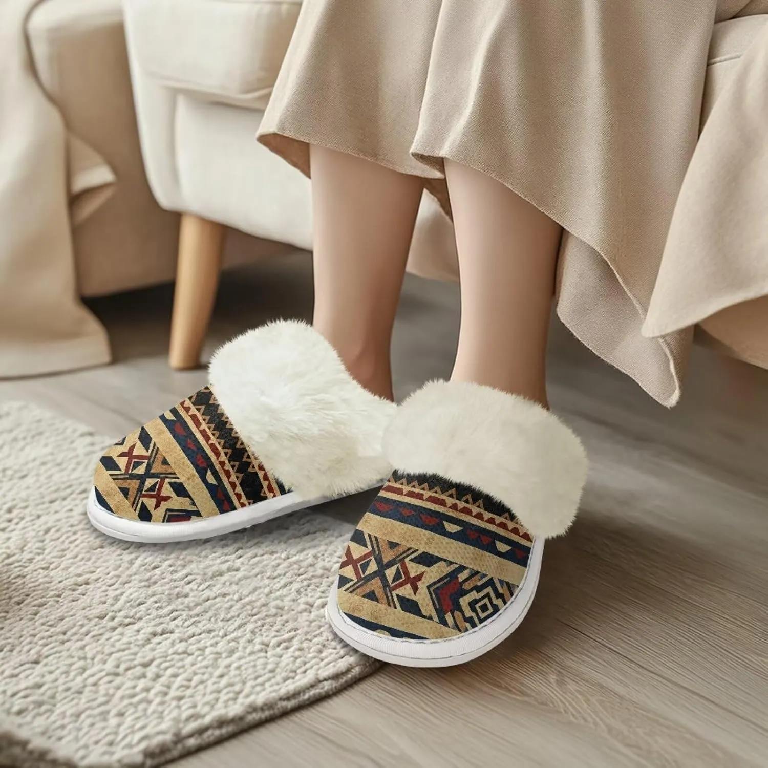 Warm House Slippers for Women Comfy Flannel Lined Winter Slippers with Memory Foam Soles Indoor Outdoor Shoes