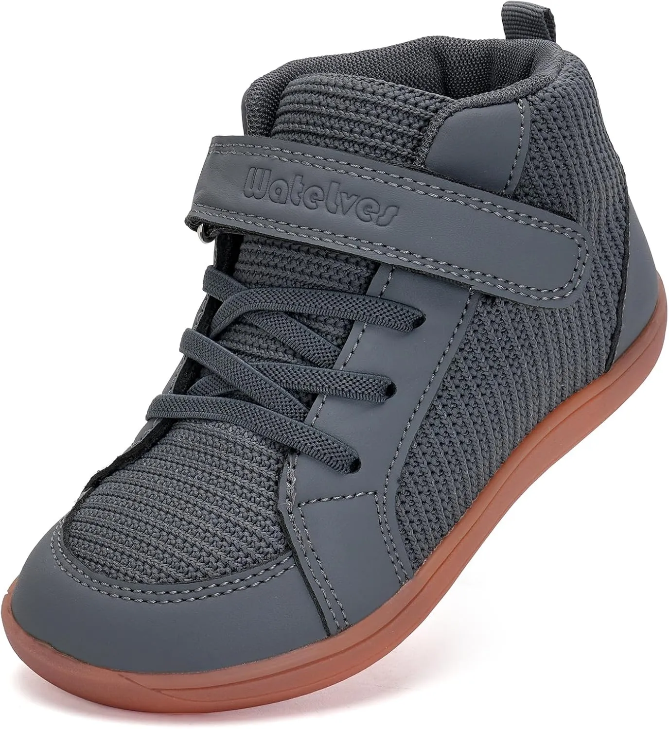 WateLves Toddler Little Kids Wide Barefoot Shoes Boys Girls Winter High Top Minimalist Sneakers Boots Walking Shoes for Indoor Outdoor | Naturally Splay | Flexible Fit