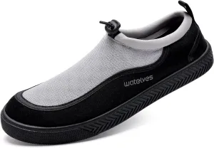 WateLves Water Shoes for Women and Men - Quick-Dry Multi-Purpose Casual Water Sneakers Slip-On with Drainage Holes - Lightweight, Breathable Aqua Shoes for Swim Beach Walking (Grey, 42)