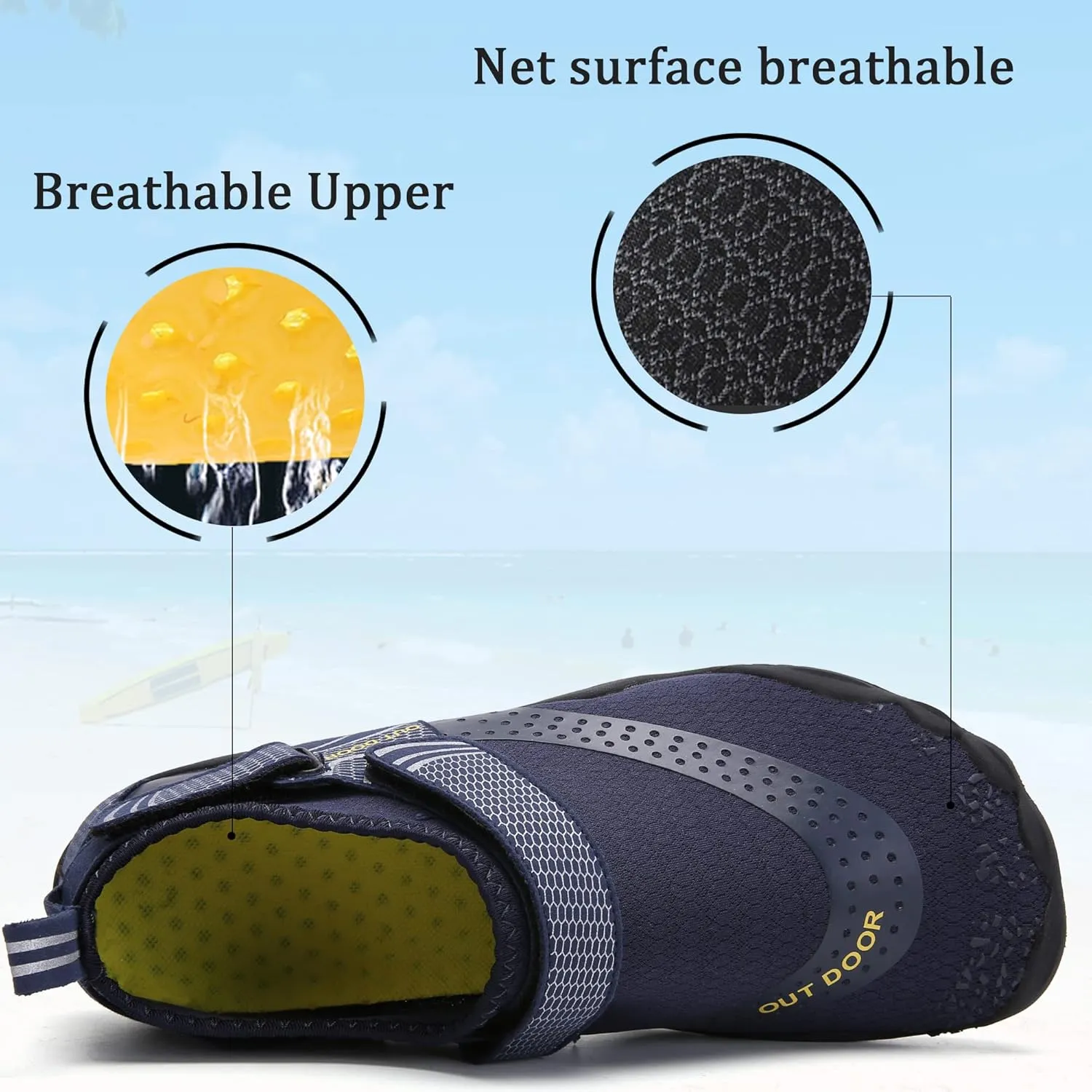 Water Shoes Aqua Sports Shoe Women Men Barefoot Water Shoes Unisex Quick Drying Trail Running Shoes Gym Fitness Trainers for Beach Yoga Swim Surfing Diving Boating Pool
