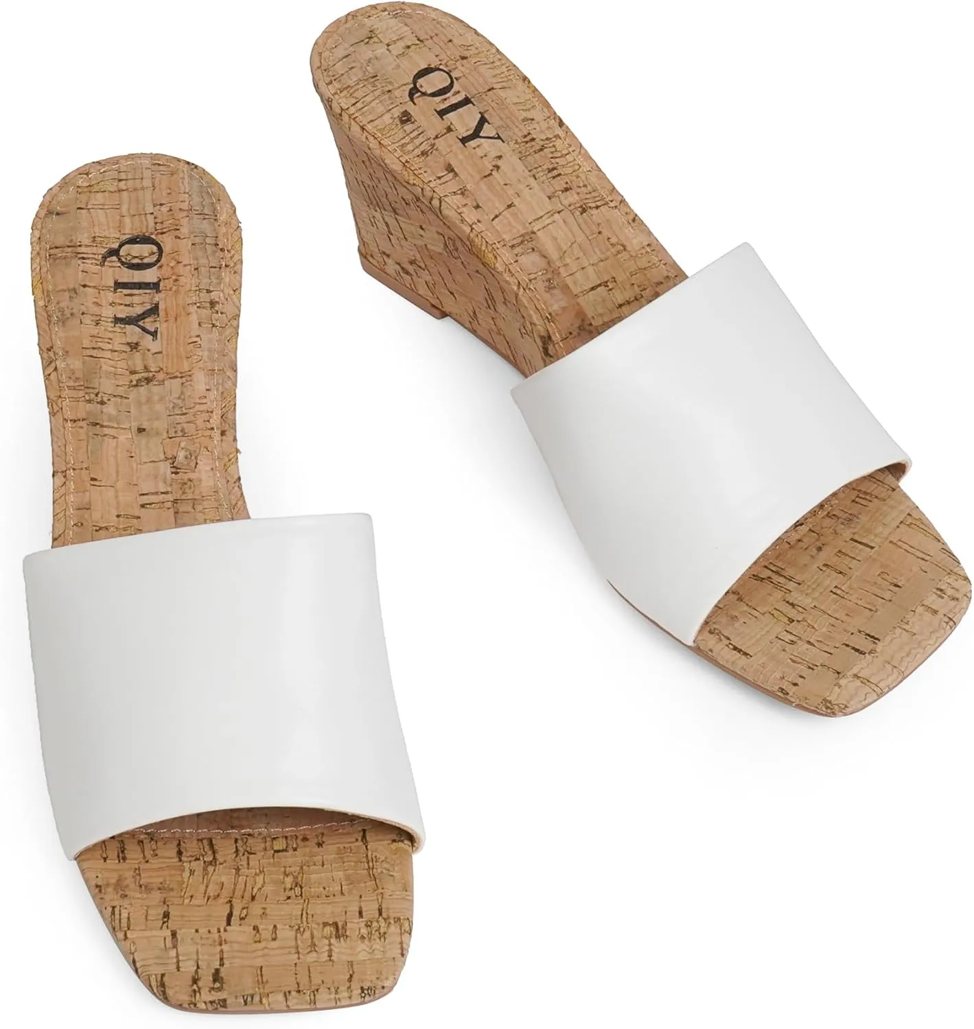 Wedge Sandals for Women Open Toe Wedge Heels for Women Square Toe Wedge Mules
