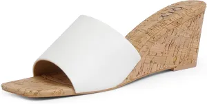 Wedge Sandals for Women Open Toe Wedge Heels for Women Square Toe Wedge Mules