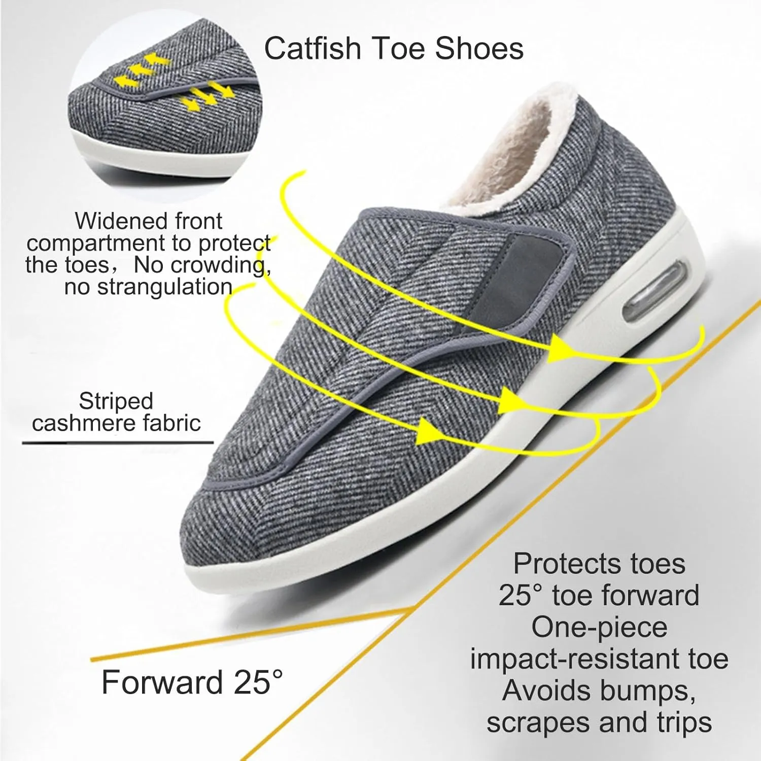 Wide Walking Shoes, Extra Wide Fit Diabetic Shoes Middle-Aged and Elderly Warm Shoes Casual Shoes Walking Shoes Dad and Mom Shoes