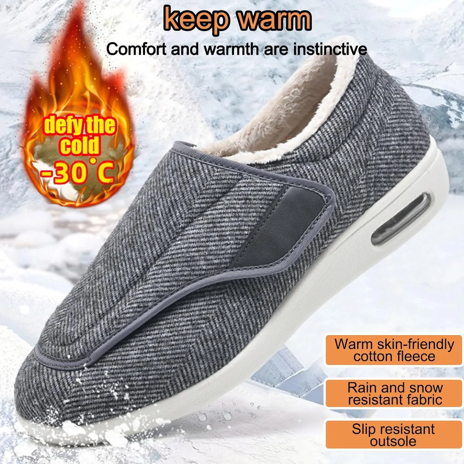 Wide Walking Shoes, Extra Wide Fit Diabetic Shoes Middle-Aged and Elderly Warm Shoes Casual Shoes Walking Shoes Dad and Mom Shoes