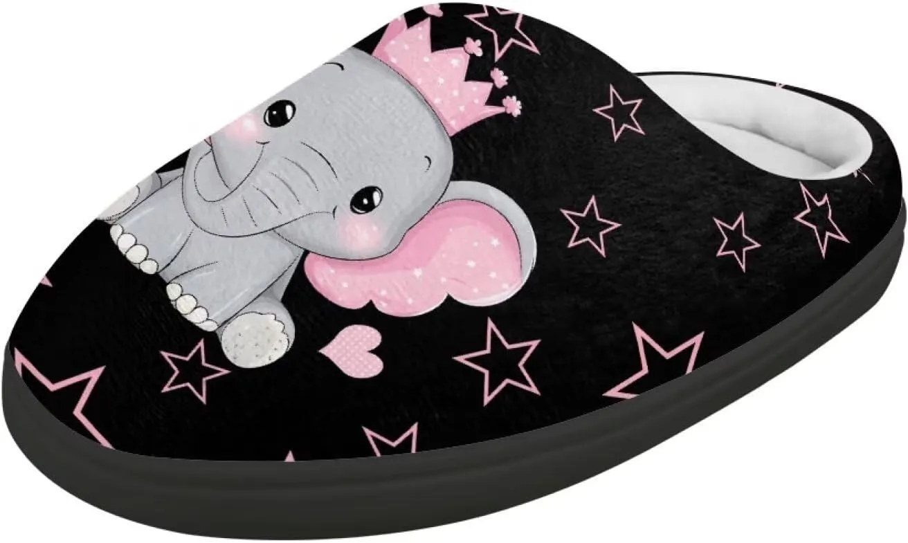 Winter Fuzzy Slippers for Kids, Soft Comfy House Slippers for Bedroom, Closed Toe Anti-Skid Scuff Slippers