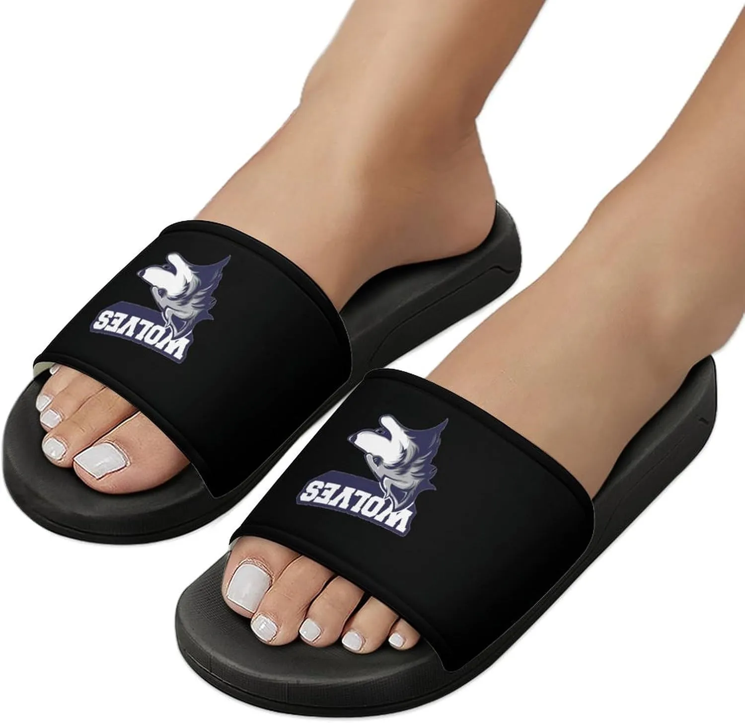Wolf Head Shower Shoes PVC Home Slippers Non-Slip Quick Drying Bathroom Slipper for Indoor And Outdoor