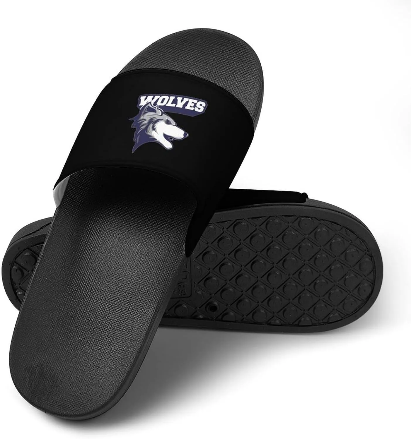 Wolf Head Shower Shoes PVC Home Slippers Non-Slip Quick Drying Bathroom Slipper for Indoor And Outdoor