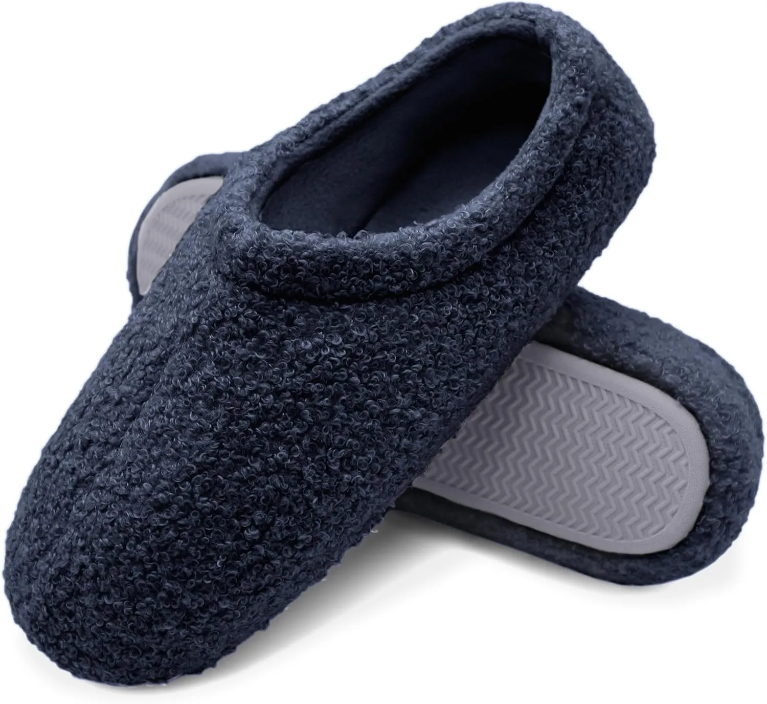 Women Home Fuzzy Slippers - Memory Slip-on Foam House Fur Soft Warm Slippers US5-12 B（M）