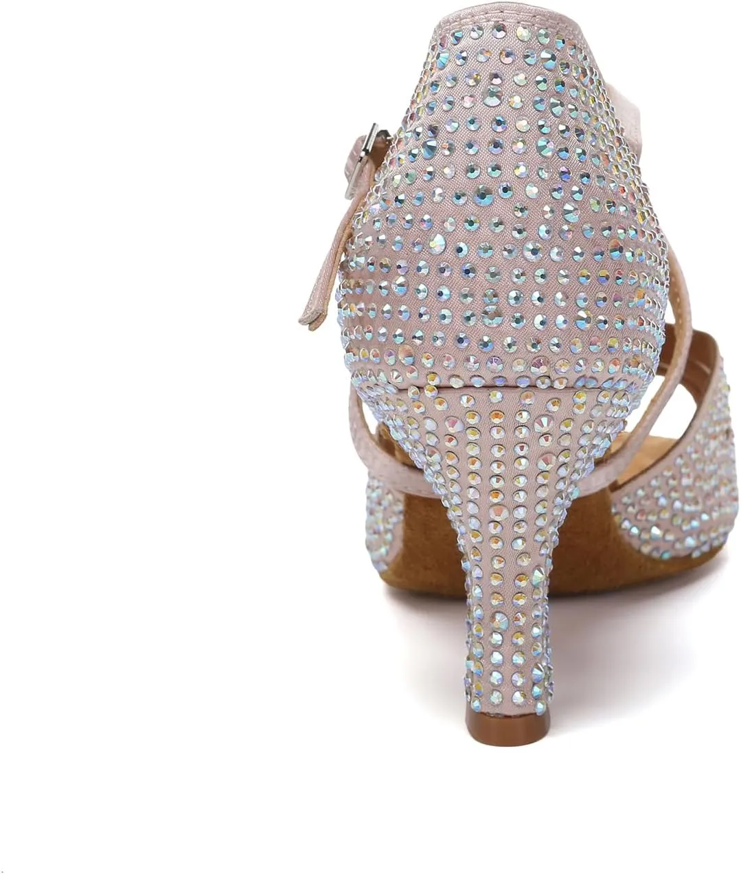 Women Latin Dance Shoes Rhinestones Open Toe Satin Professional Performance Bachata Salsa Ballroom Dancing Shoes,Model YCL642