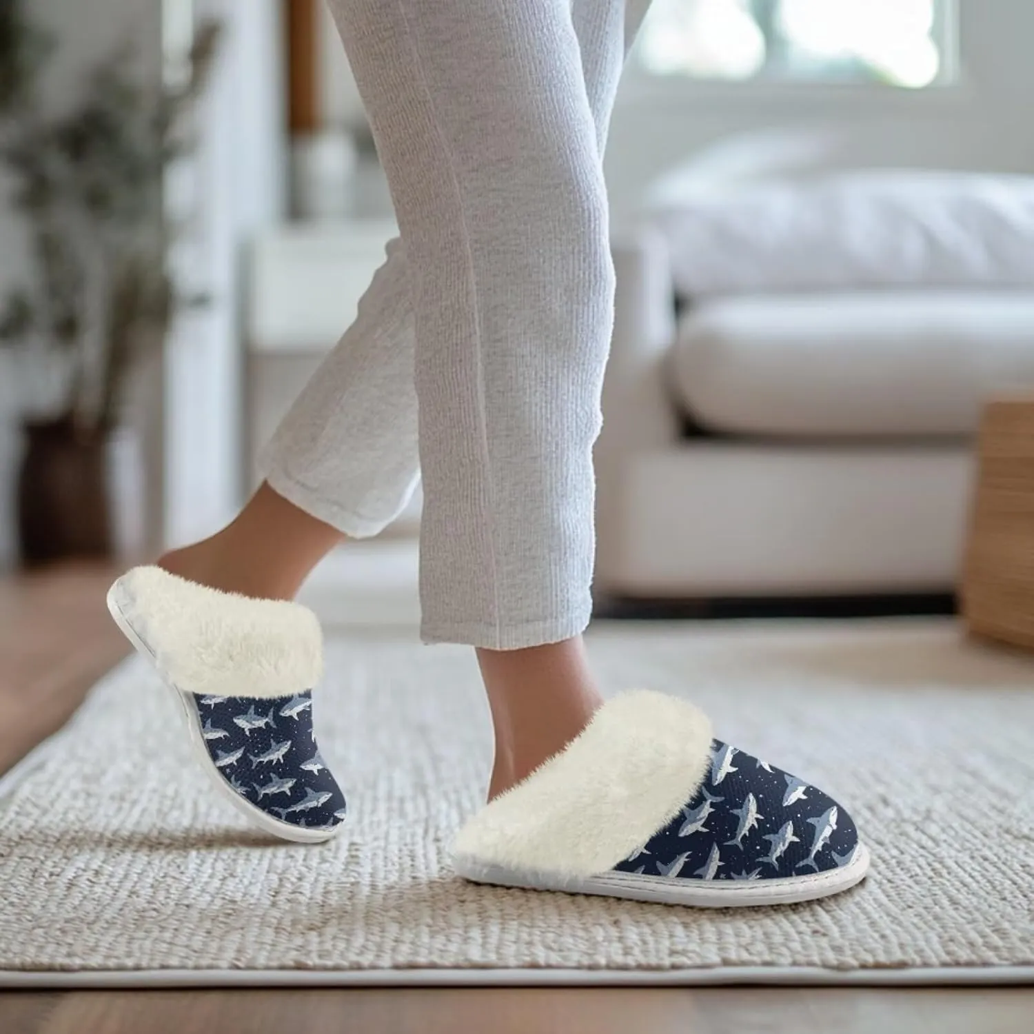 Women Men Slipper Fuzzy Slippers Lightweight House Slipper Non-slip Casual Slippers Indoor Shoes