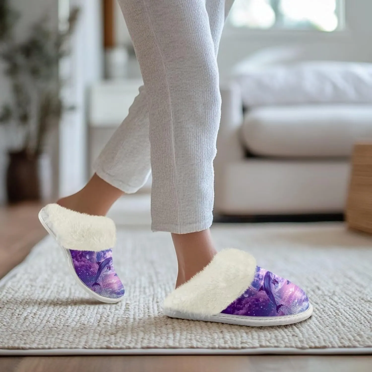 Women Men Slipper Fuzzy Slippers Lightweight House Slipper Non-slip Casual Slippers Indoor Shoes