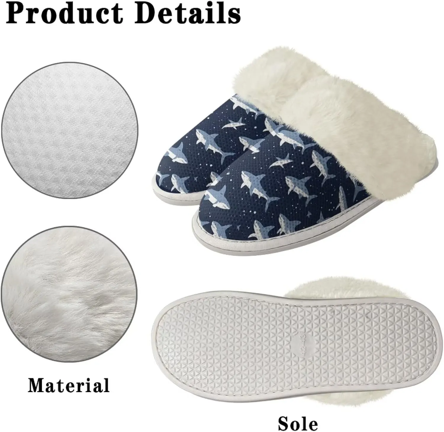 Women Men Slipper Fuzzy Slippers Lightweight House Slipper Non-slip Casual Slippers Indoor Shoes