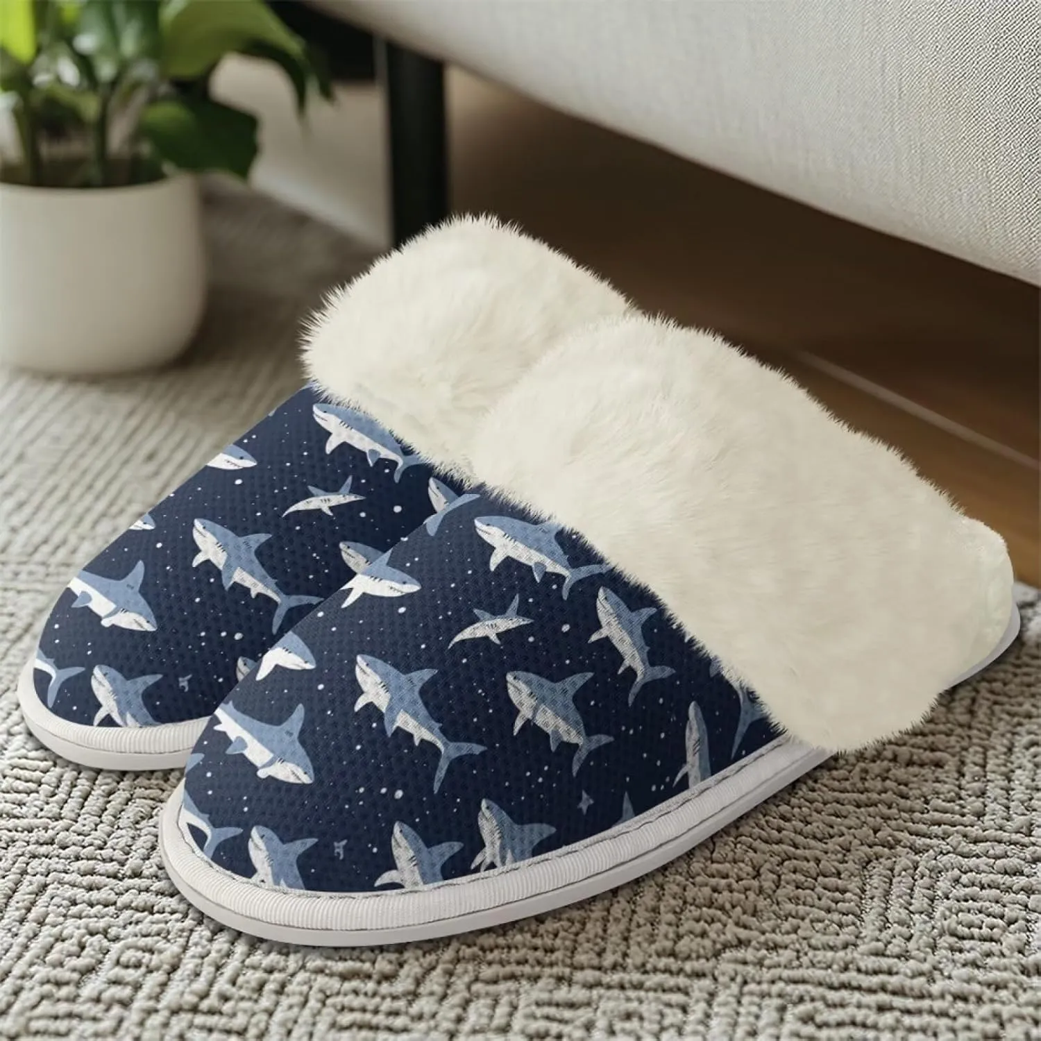 Women Men Slipper Fuzzy Slippers Lightweight House Slipper Non-slip Casual Slippers Indoor Shoes