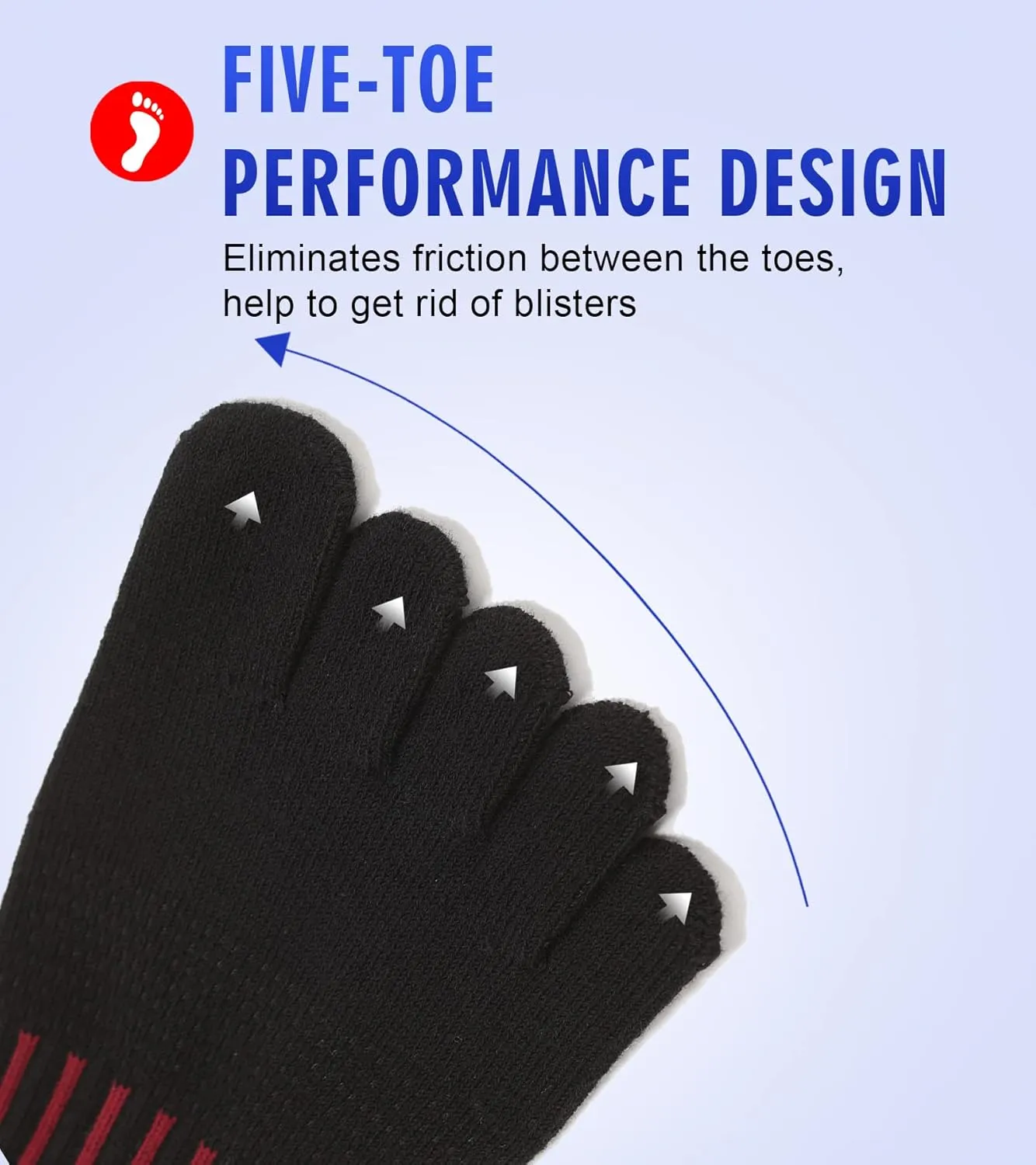 Women Toe Socks 5 Finger Cotton Wicking Athletic 6 Pack 3 Pack