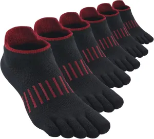 Women Toe Socks 5 Finger Cotton Wicking Athletic 6 Pack 3 Pack