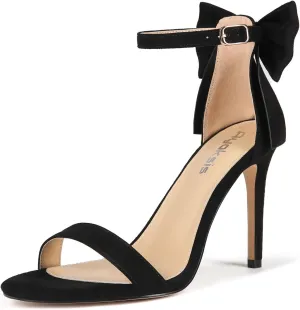 Women's Ankle Strap Bow Tie High Heels Sandals Open Toe Stiletto Party Wedding Dress Heeled Sandals Summer Pump Shoes