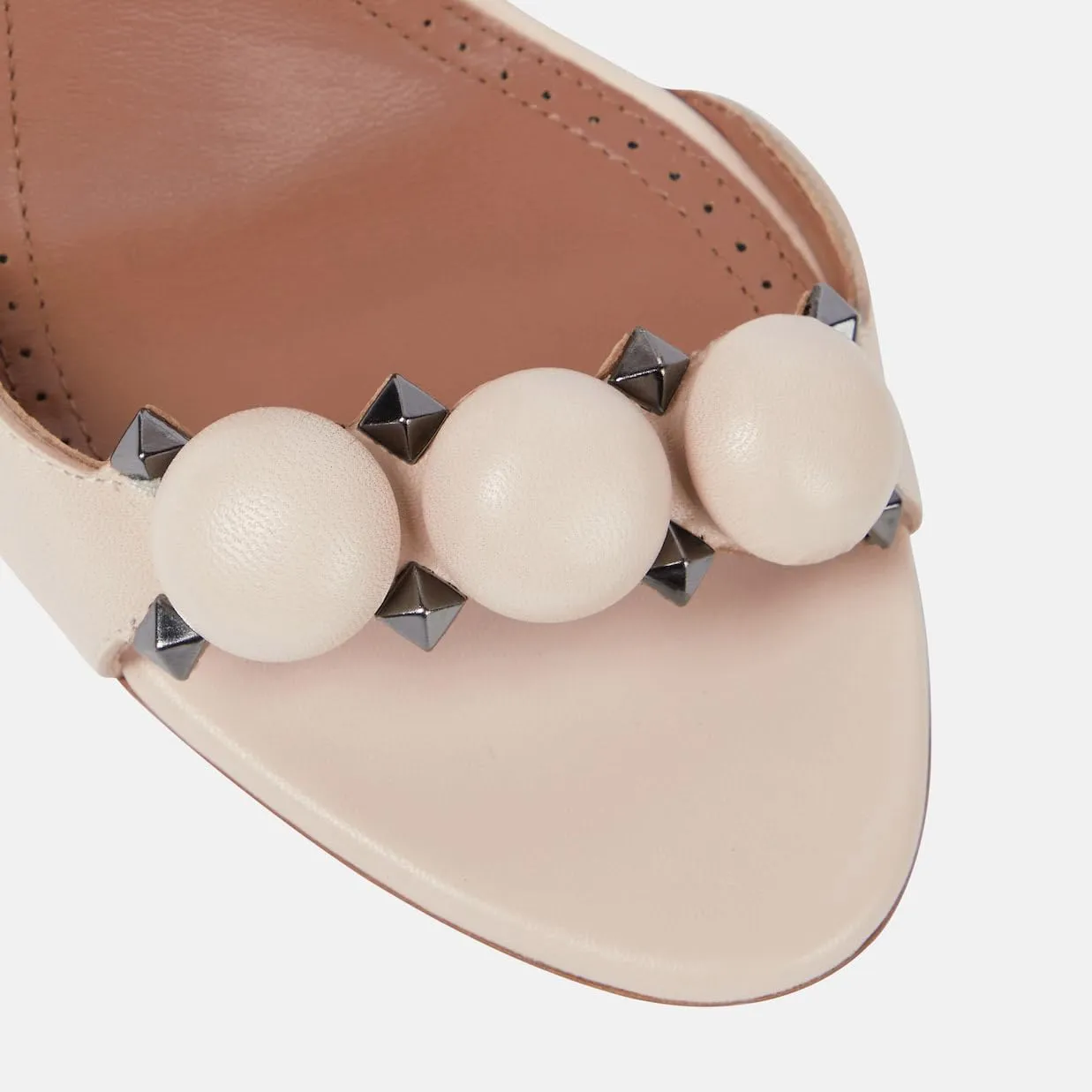 Women's Ankle Strap Stiletto Heeled Sandals Open Round Toe Zipper High Heels Sexy Rivet Button Dress Wedding Party Shoes