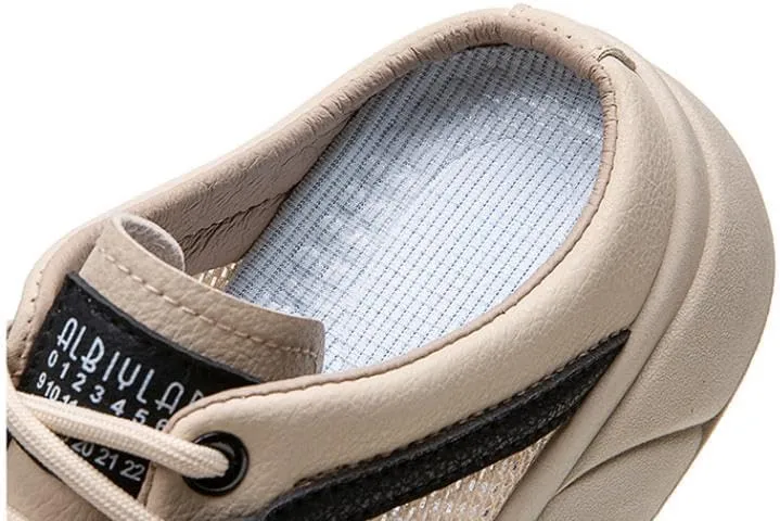 Women's Casual Walking Lace-Up Sneakers Knitting mesh Flat Mules Clogs Fashion Comfort Round Toe Platform Slip-On Daily Outdoor Work Half Slides